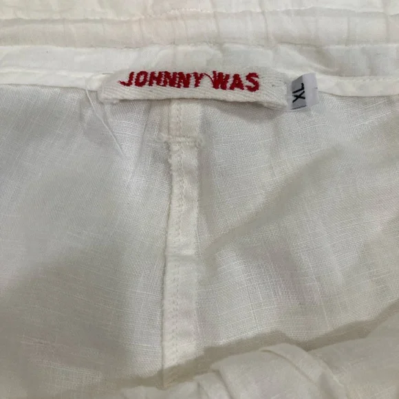 Johnny Was Ivory Lace & Crochet Trimmed Women's Pants - Picture 9 of 15